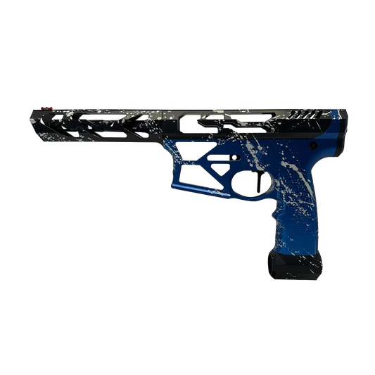 Monk's Splatter M4 - Black/Blue Base with white splatter